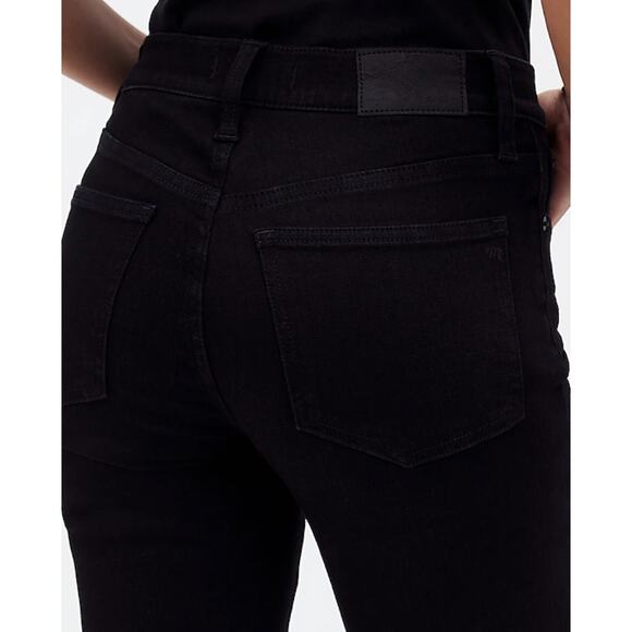 Madewell Mid Rise Kick Out Crop Jeans Black Flare Stretch Minimalist US 23 NWT - Picture 6 of 16